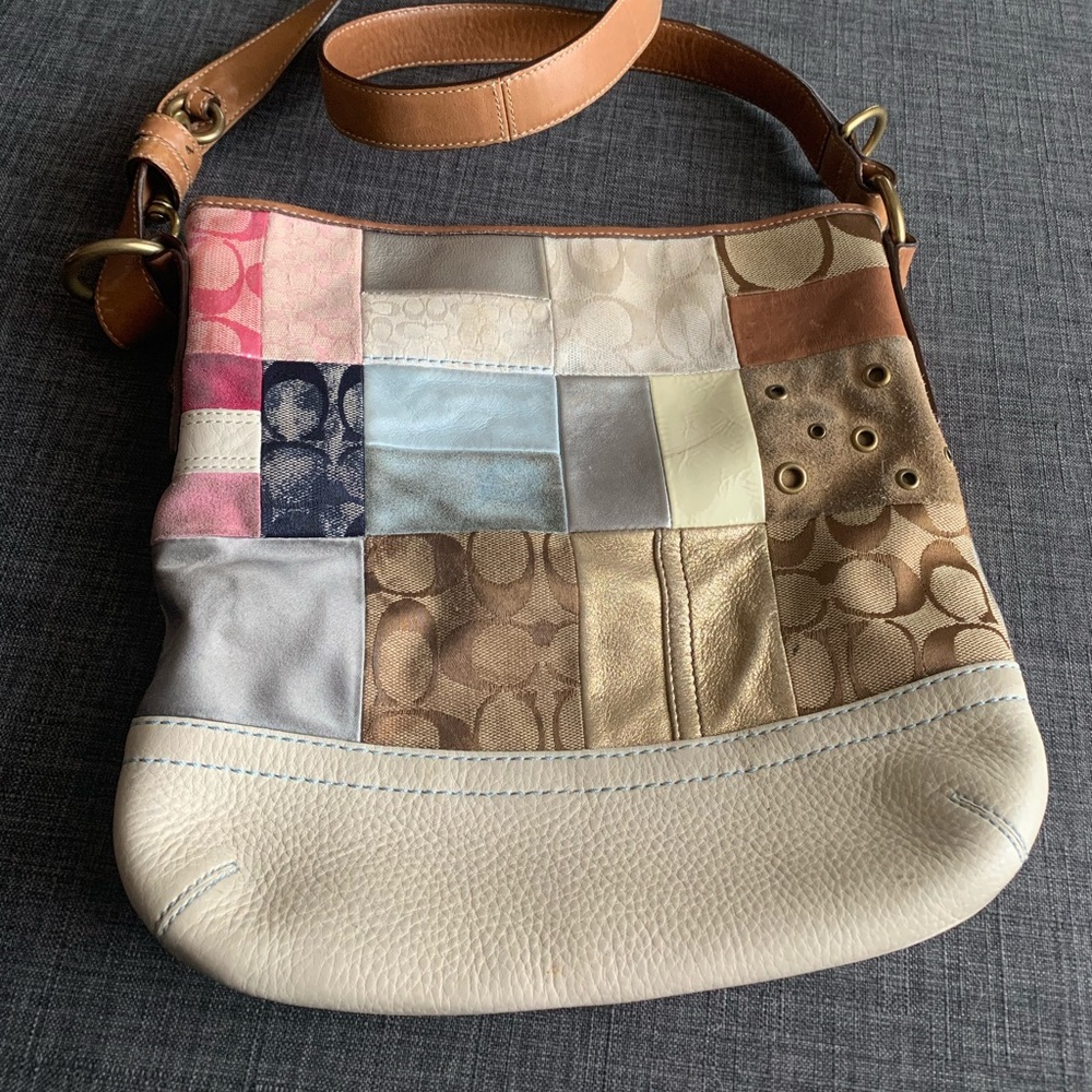 Vintage coach patchwork crossbody bag